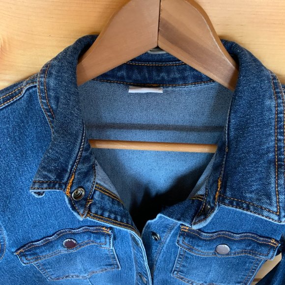 Jacqueline de YONG Denim Shirt Dress \ Medium - Picture 5 of 6